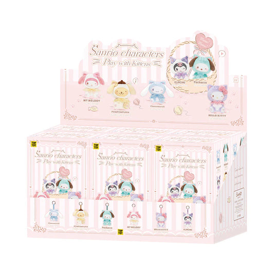 Sanrio Play With Kittens plush keychain packaging