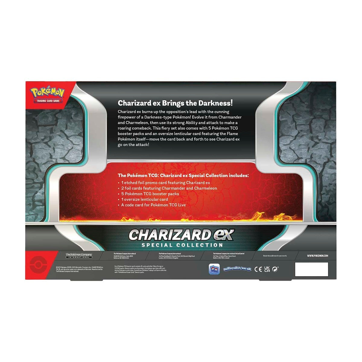 Pokémon TCG Charizard ex Special Collection box back on white