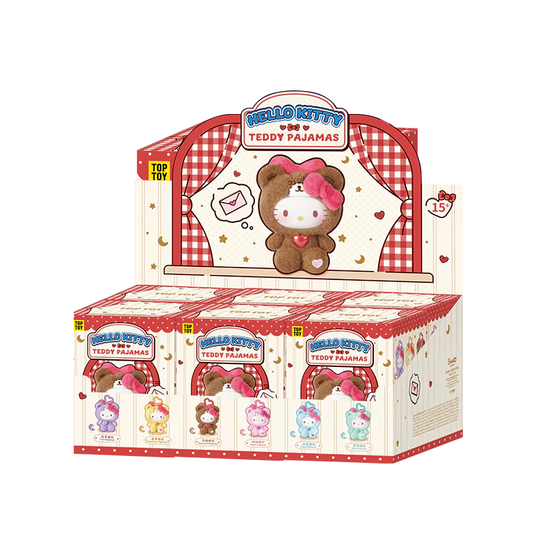 Top Toy HELLO KITTY Teddy Pajamas Plush Keychain Series Blind Box