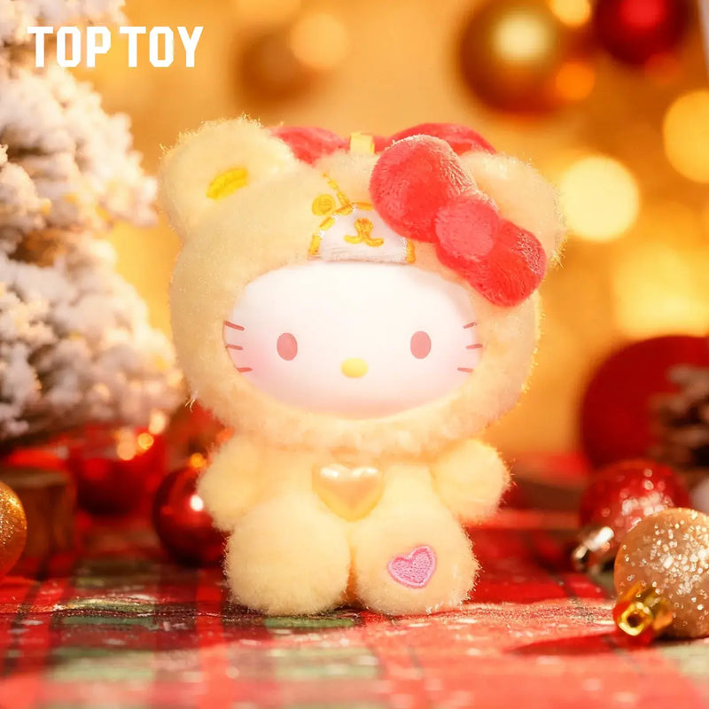 Hello Kitty Teddy Pajamas plush keychain close-up