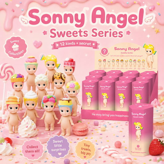 Sonny Angel Sweets Series blind box mini figure with dessert headgear - authentic kawaii collectible
