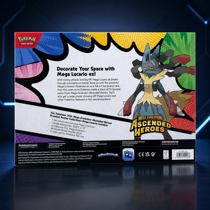 Pokémon TCG Mega Evolution Ascended Heroes Premium Poster Collection Mega Lucario ex sealed box