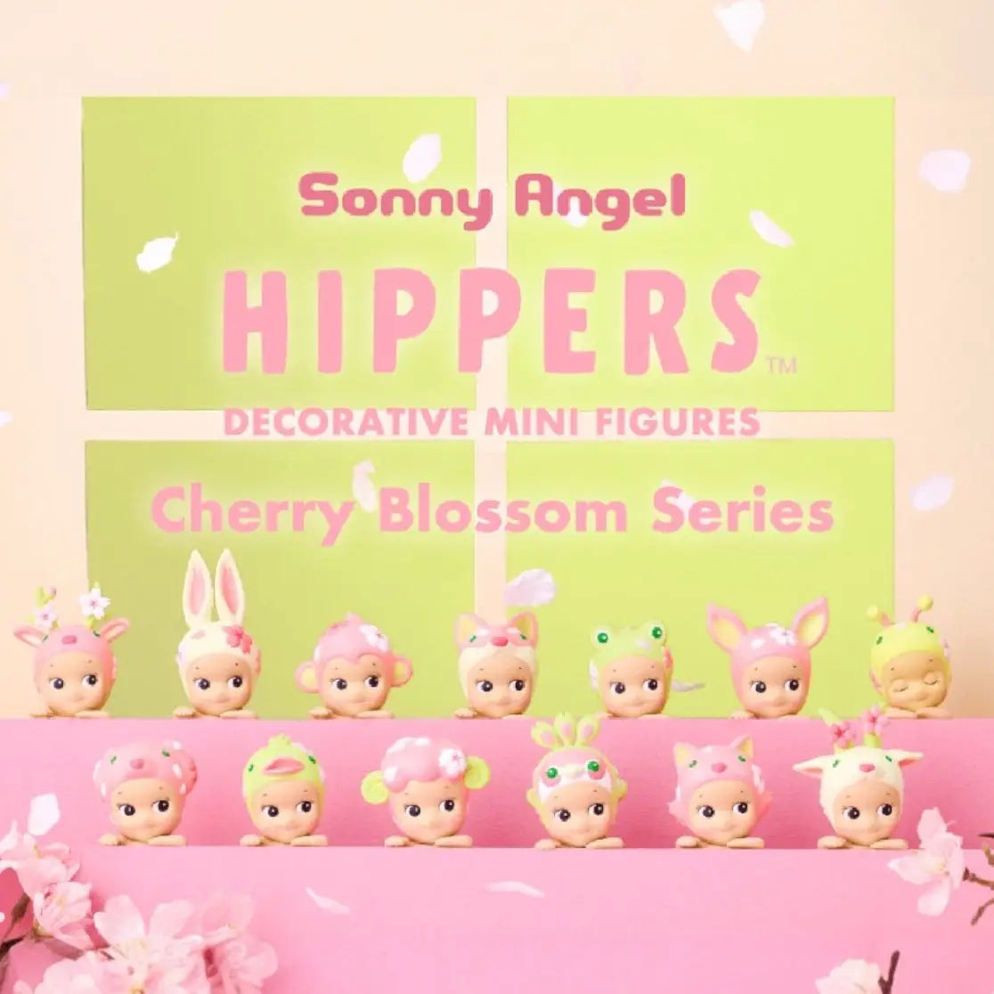 Packaging of Sonny Angel Hippers decorative mini figures with cherry blossom series theme.