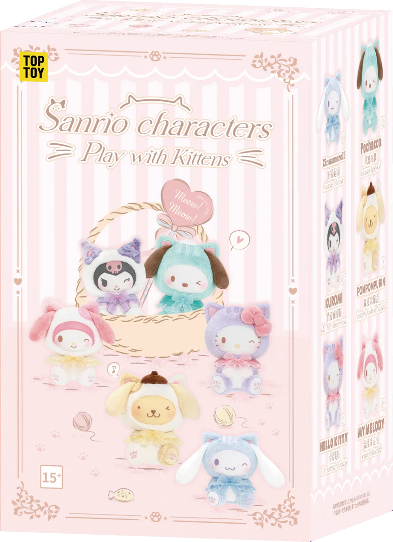 Sanrio x TopToy - Play With Kittens Series Plush Keychains Blind Box