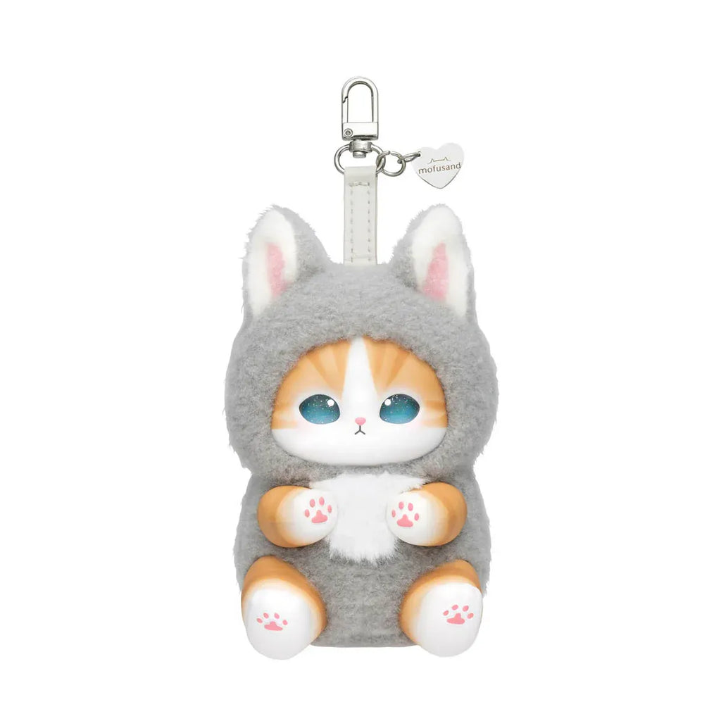 Mofusand Fluffy Kittens Kiramekko gray cat plush keychain collectible toy