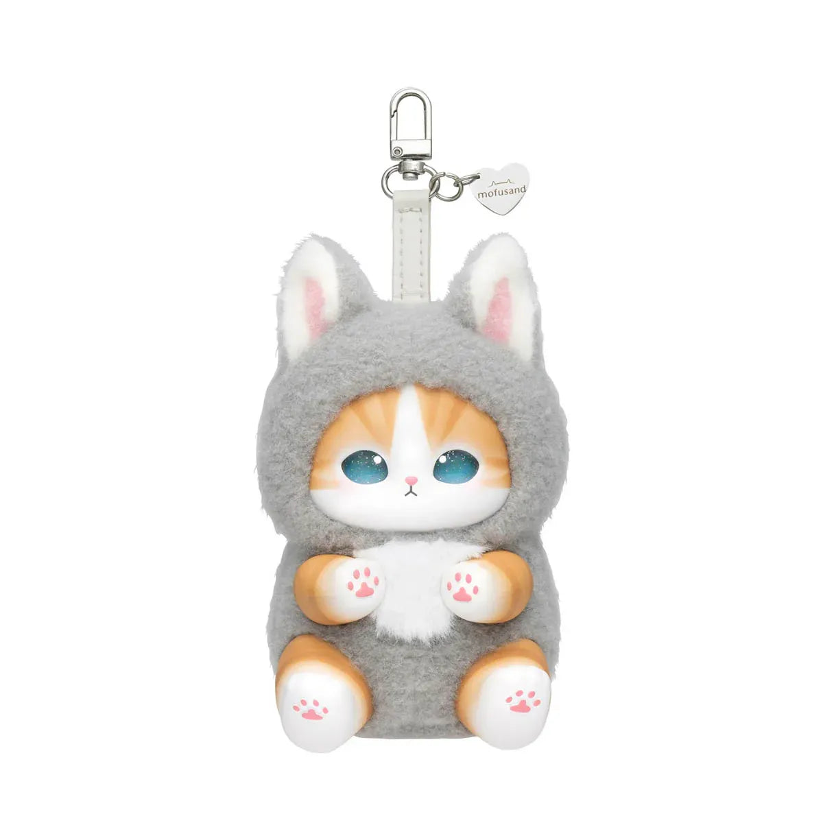 Mofusand Fluffy Kittens Kiramekko gray cat plush keychain collectible toy