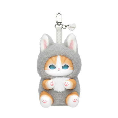Mofusand Fluffy Kittens Kiramekko gray cat plush keychain collectible toy