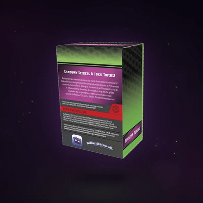 Animated back of the Shrouded Fable Booster Bundle floating