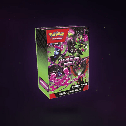 Animated Shrouded Fable Booster Bundle gently floating with drifting green and pink motes