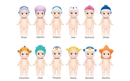 Sonny Angel Marine Series blind box mini figures with sea creature headgear